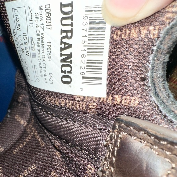 Durango Men's Maverick XP Western Work Boot Soft Toe Size 9.5W - Picture 5 of 6